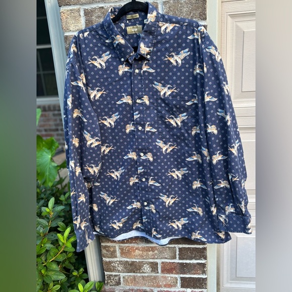 Natural Issue Duck Print Button Down Shirt Men’s 2XLT - Picture 2 of 8